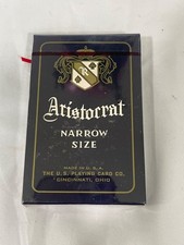 Vintage Aristocrat Playing Cards 727 Linen Finish Blue Back New Sealed picture