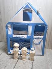 Vtg 1974 Pillsbury Doughboy Poppin Fresh Playhouse And 3 Dolls Rare READ FLAW picture