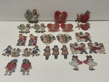 24 Piece Vintage Style Christmas Ornaments Old Time Designs 3” T ( 2 Sided) picture
