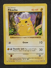 Pokemon TCG Base Set Shadowless RED CHEEKS Pikachu 58/102 Card Vintage WOTC - LP picture