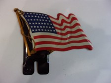 NOS PATRIOTIC PRE 1957 US FLAG 48STARS LICENSE PLATE TOPPER..WOW picture