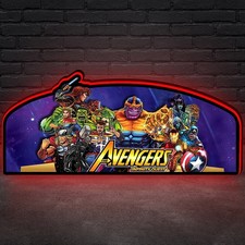 Avengers Infinity Quest Pinball Topper 3D LED Printed Lightbox Arcade Decor-- picture