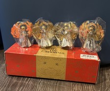 VTG 1996 All The Trimmings Silver/Gold Plated Angel Ornaments Set of 4 NEW picture