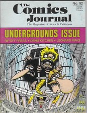 COMICS JOURNAL #92, AUGUST 1984 UNDERGROUND COMIX ISSUE picture