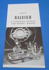 FOSTORIA GLASS CO. Presents #2574 RALEIGH Promotional Leaflet Illustrated 1939 picture
