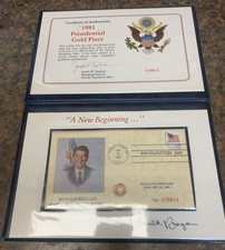 1981 Reagan Presidential Gold Piece Solid 14k Inauguration Day Coin w/coa (a5) picture