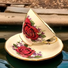 Royal Vale Tea Cup & Saucer Patt# 7858 Bone China England ( Ridgeway Potteries) picture