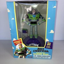 VINTAGE NEW 1995 ThinkWay Toy Story Buzz Lightyear Electronic Talking Bank WORKS picture