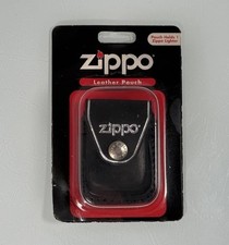 NEW Zippo Black Leather Pouch Lighter Case w/ Metal Belt Clip, LPCBK LTR - NOS picture