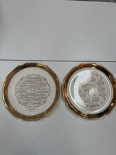 Rock River Oil Galt IL 1960 1961 Calendar Plates Sabina 22K Gold picture
