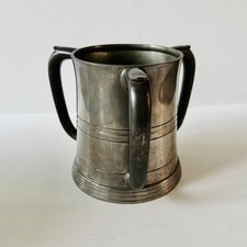 Vintage Reed & Barton Pewter 3-Handle Loving Cup Tyg No. 47 6.25” picture