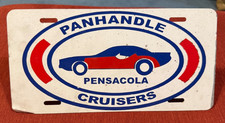 VINTAGE PANHANDLE CRUISERS PENSACOLA FLORIDA CAR CLUB METAL license plate picture
