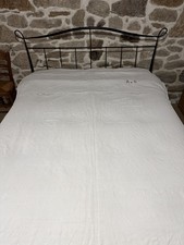 Antique French Homespun Linen Dowry Sheet Monogram AG Hand Stitched Seam 180x290 picture