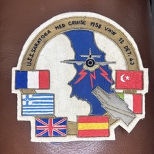 VTG Bullion USS Saratoga CVA-60 Med Cruise 1958 Navy VAW-12 Det 43 Patch picture