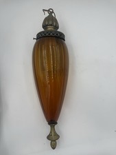 🌟🌟Vintage 60s-70s Amber Glass Globe Swag Hanging Light with 23”🌟🌟 picture