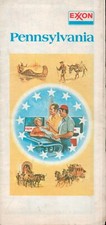 1976 Pennsylvania Exxon Gas Station Locations Super Highways - Vintage Road Map picture