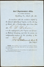 Virginia & Tennessee Railroad General Superintendent Work Exemption Mar 7, 1862 picture