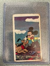 RARE 1960's JAPANESE MENKO DISNEY MICKEY MOUSE / PLUTO hand-cut card #52214 READ picture