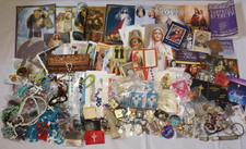 Huge 12+LB religious Catholic lot medal rosary pendant jewelry book prayer card picture