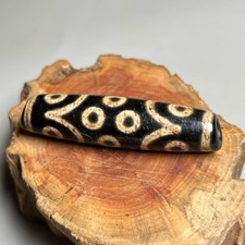 Rare Tibetan Old Agate DZi *15 Eyes* Bead Amulet Pendant 58mm T0617 picture