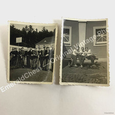 1932 German Andernach Camp Photos – Pre-WWII Men Relaxing & Group Fence Scene picture