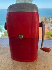 Vintage Red Ice-O-Mat Manual Ice Crusher Hand Crank Retro Barware Kitchen Tool picture