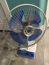 Vintage Toshiba Es-52c Oscillating Electric Fan 4 Blue Blades. Read Description picture
