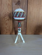 Native American Candle With Holder Thunderbird Faux Birchwood Brass Feathers picture