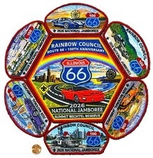 BSA RAINBOW COUNCIL OA WAUPECAN 197 IL 2026 JAMBOREE 7-PATCH SET ONLY 126 MADE picture