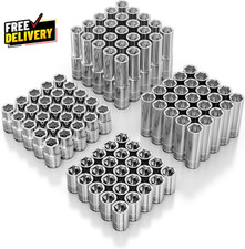 100Pc 10Mm Socket Set - Bulk 10Mm Chrome Sockets - 1/4 & 3/8 Deep + Shallow.... picture
