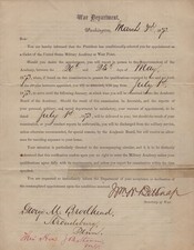 WILLIAM W. BELKNAP - MILITARY APPOINTMENT SIGNED 03/03/1873 picture
