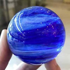 1pc blue smelting quartz sphere crystal polished ball healing decor gift 50mm picture