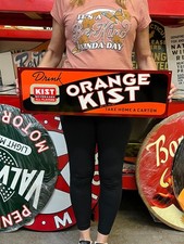 Vintage Style Metal Sign Orange Kist Soda NOT Porcelain 25x8 Made USA picture