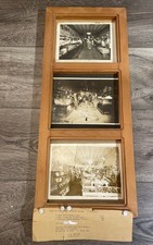VTG JW Onstott Cash Grocer Roosevelt Oklahoma 1923 Framed Store Photo Triptych picture