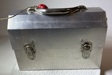 Vintage L May Mfg Sudbury Ontario Aluminum Miners Lunchbox Pail Tool Box (F19) picture