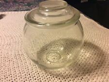 Vintage Clear Glass Display Cookie Candy Cracker Jar 7 5 /8 “ With Lid picture
