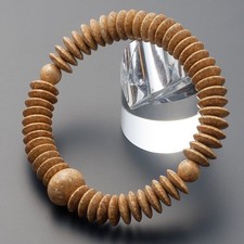 Buddhist prayer beads bracelet, made from flat Indian Bodhi wood beads, 54 beads picture