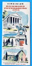1960s Virginia Richmond Petersburg Ashland Area Tourist Fold Out Map Brochure picture