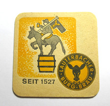 Lauterbacher Burg-Brau Vintage German Beer Coaster Rare Donkey and Bull Logo Mat picture