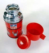 All Original Vintage 1964 Aladdin NFL Quarterback lunch box Thermos great shape picture