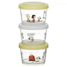 Skater Snoopy PEANUTS 75th Food Storage Containers 3pc 240ml Japan SIJ3-71964 picture