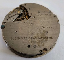 1925 Elgin 8-Day 37s Car Clock Movement Grade 471 To Restore  picture
