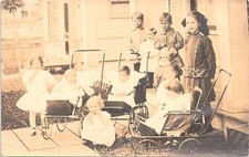 RPPC Orphanage Scene Children in Strollers early 1900s picture