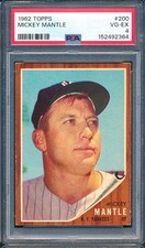 1962 Topps #200 MICKEY MANTLE New York Yankees Centered ~ PSA 4 picture