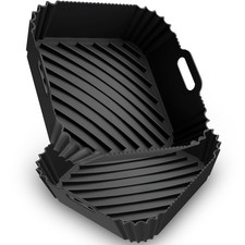 Air Fryer Silicone Liners 2 Pack, Reusable Square Air fryer Basket Liners, 4-... picture