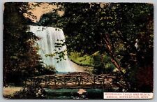 Minnehaha Falls Rustic Bridge Minneapolis MN Minnesota Antique Postcard PM Clean picture