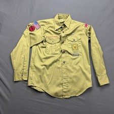Vintage Boy Scouts Of America Shirt Mens Medium Olive Green Patches BSA Official picture