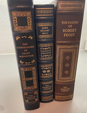 3 Franklin Library Books Leather Frost 1979,Saint Augustine 1976, Mill 1981 picture