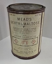 Vintage 1940s Mead's Dextri Maltose Infant Diet 5 lb Advertising Tin Can picture