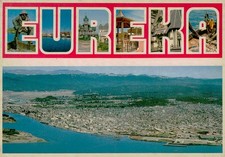 Vintage 1985 Eureka California Aerial View Multi-Letter Large Letter Postcard picture